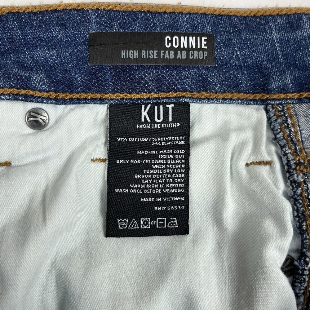 Kut From The Kloth Women's High Rise Connie Fab Ab Crop Distressed Size 14W - Picture 6 of 7
